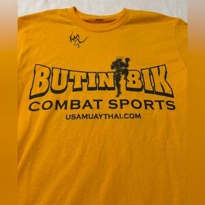 Ken Shamrock Signed Butin Bik Combat Sports T-Shirt - Size Small Muay Thai
